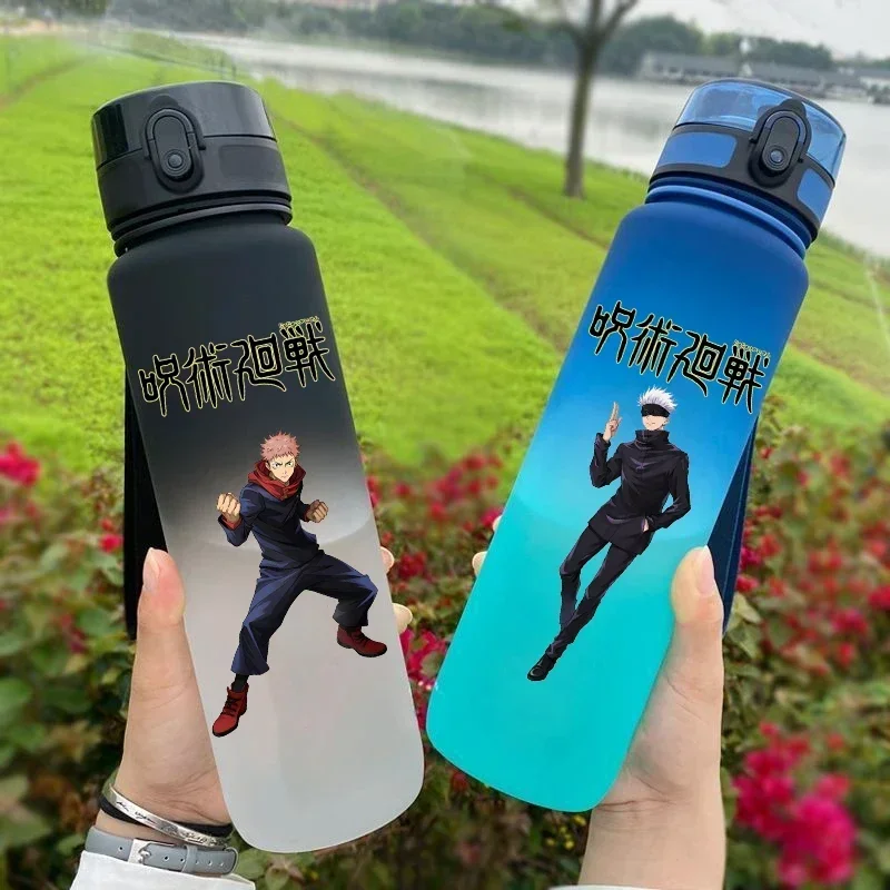 Kitchen Gadgets Aliexpress - Jujutsu kaisen大容量プラスチックスポーツウォーターボトル、周辺漫画アニメーション、学生と子供、650ml