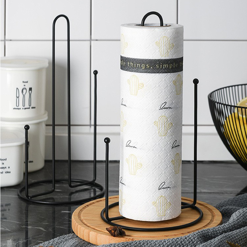 Kitchen Gadgets Holder - 1PC 鉄垂直ペーパータオルホルダーキッチンバスルームダイニングテーブルナプキン収納ラック - キッチンロールスタンド