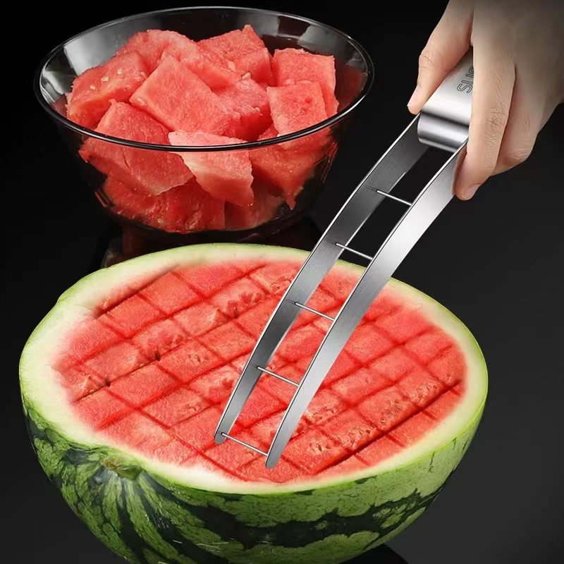 Watermelon Slicer Cutter - 304ステンレス鋼スイカナイフ、家庭用果物掘りボールナイフ、ダイズ切削工具