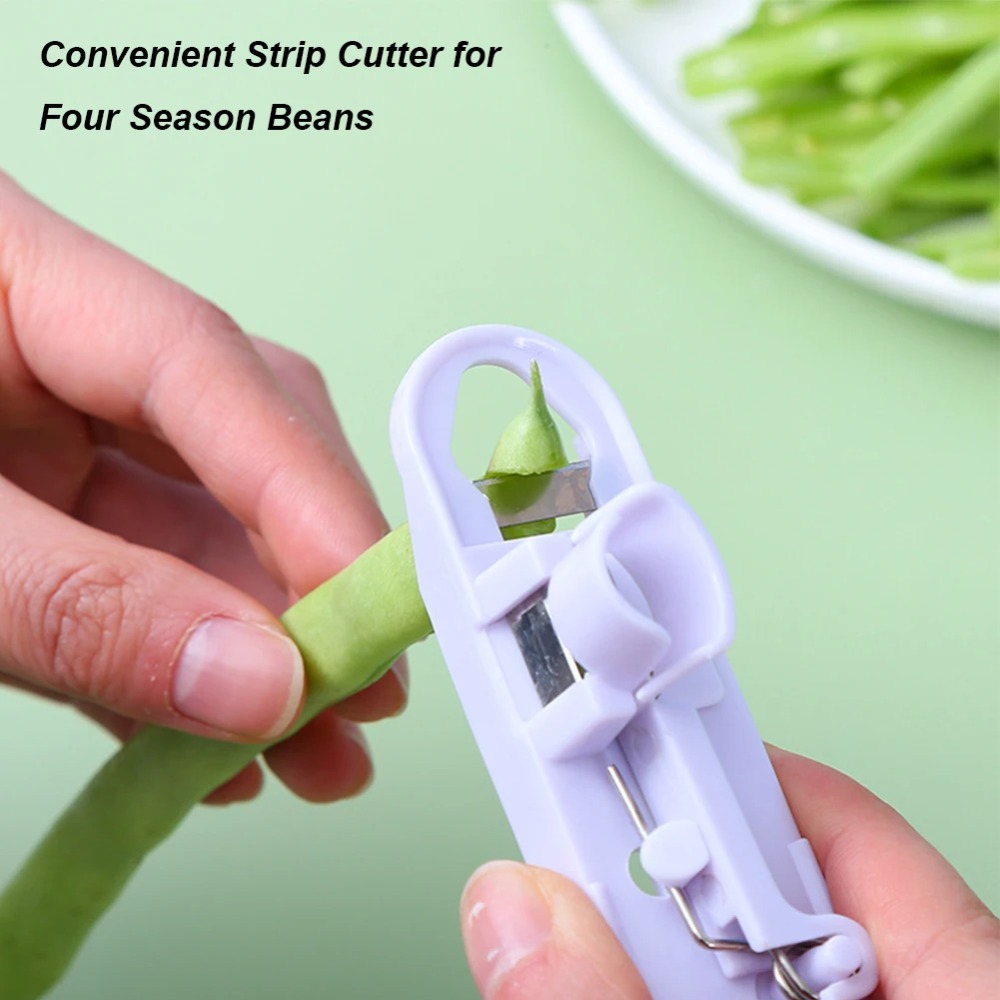 Household Kitchen Gadgets Vegetable Cutter Silk Cutter - 1PC グリーンビーンスライサーカッター野菜ストリンガーピーラーリムーバー多機能フルーツ野菜カッターキッチンガジェットアクセサリー