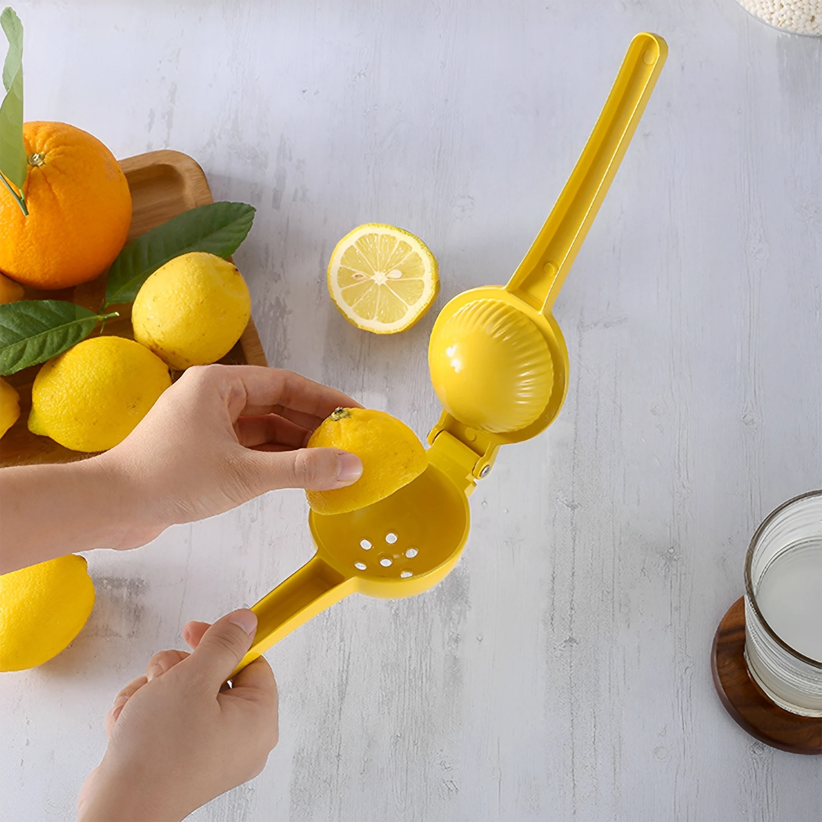 Citrus Lemon Squeezer - アルミ合金製レモンライムスクイーザー、手動式シトラスプレスジューサー、ハンドプレスジューサー、フレッシュフルーツツール、キッチンツール