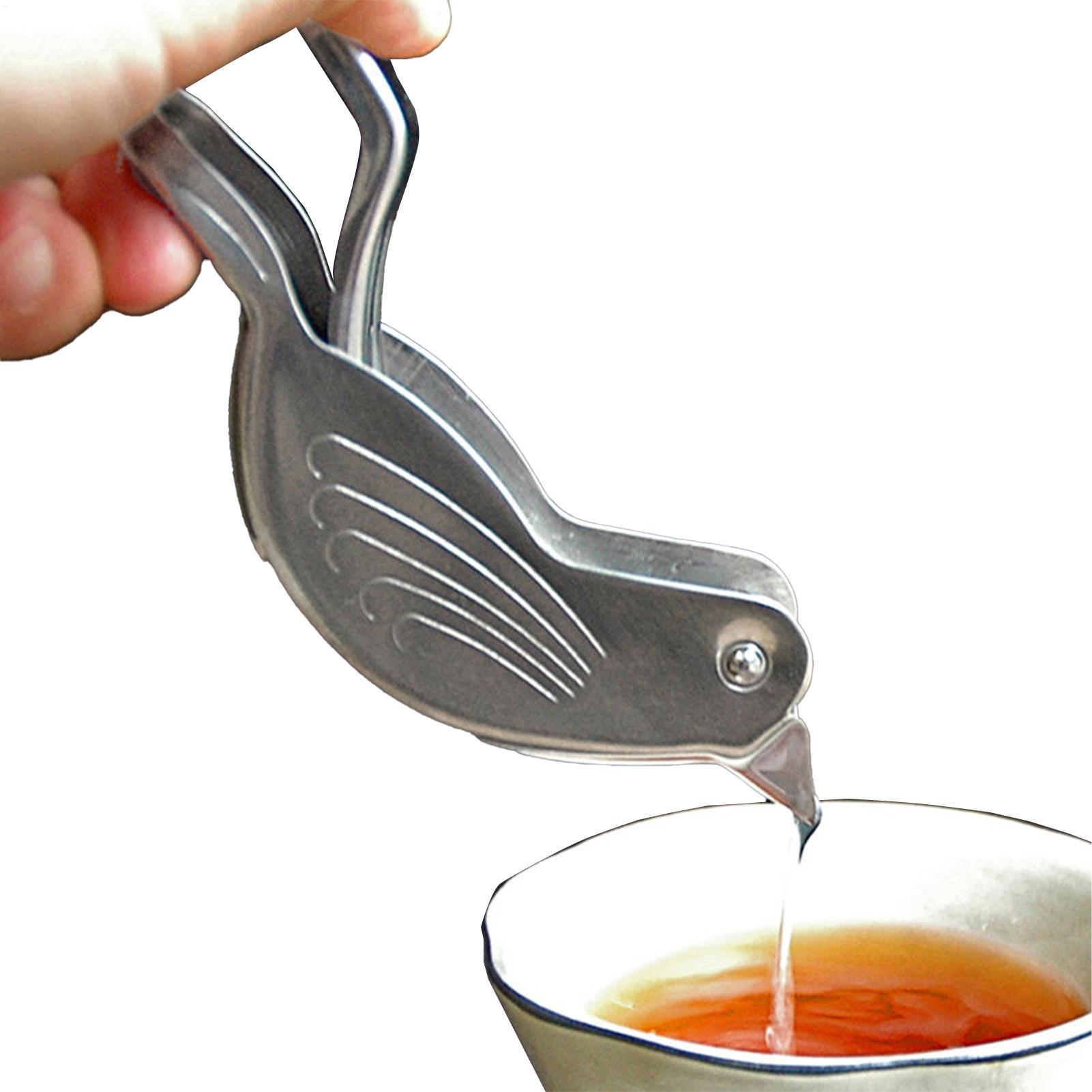Citrus Lemon Squeezer - シルバー鳥の形のレモンジューサーステンレス鋼手動シトラス絞り器ライムとレモン用ポータブルキッチンツール