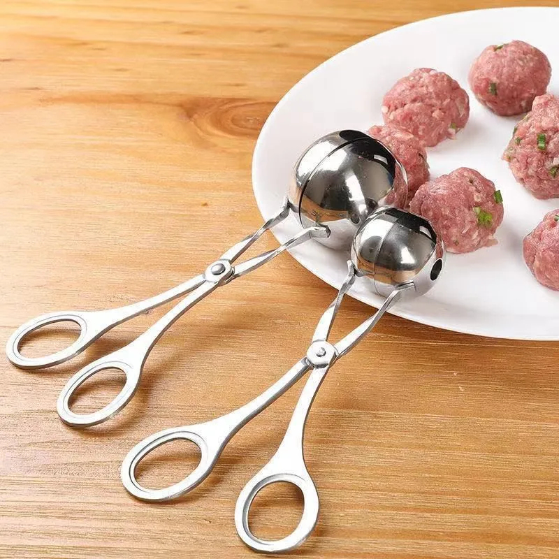 Kitchen Gadgets In China - ミートボールメーカーツール ステンレス鋼クリップ 丸型おにぎりシェイパースプーン ミートボール成形型 ノンスティック詰め物キッチンガジェット