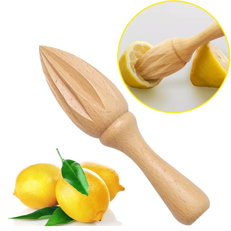 Kitchen Gadgets Made In Usa - 木製シトラスリーマー、ヨーロッパの広葉樹で作られた手作りレモンジューサー、6.1インチのポータブルレモン絞り器キッチンガジェット