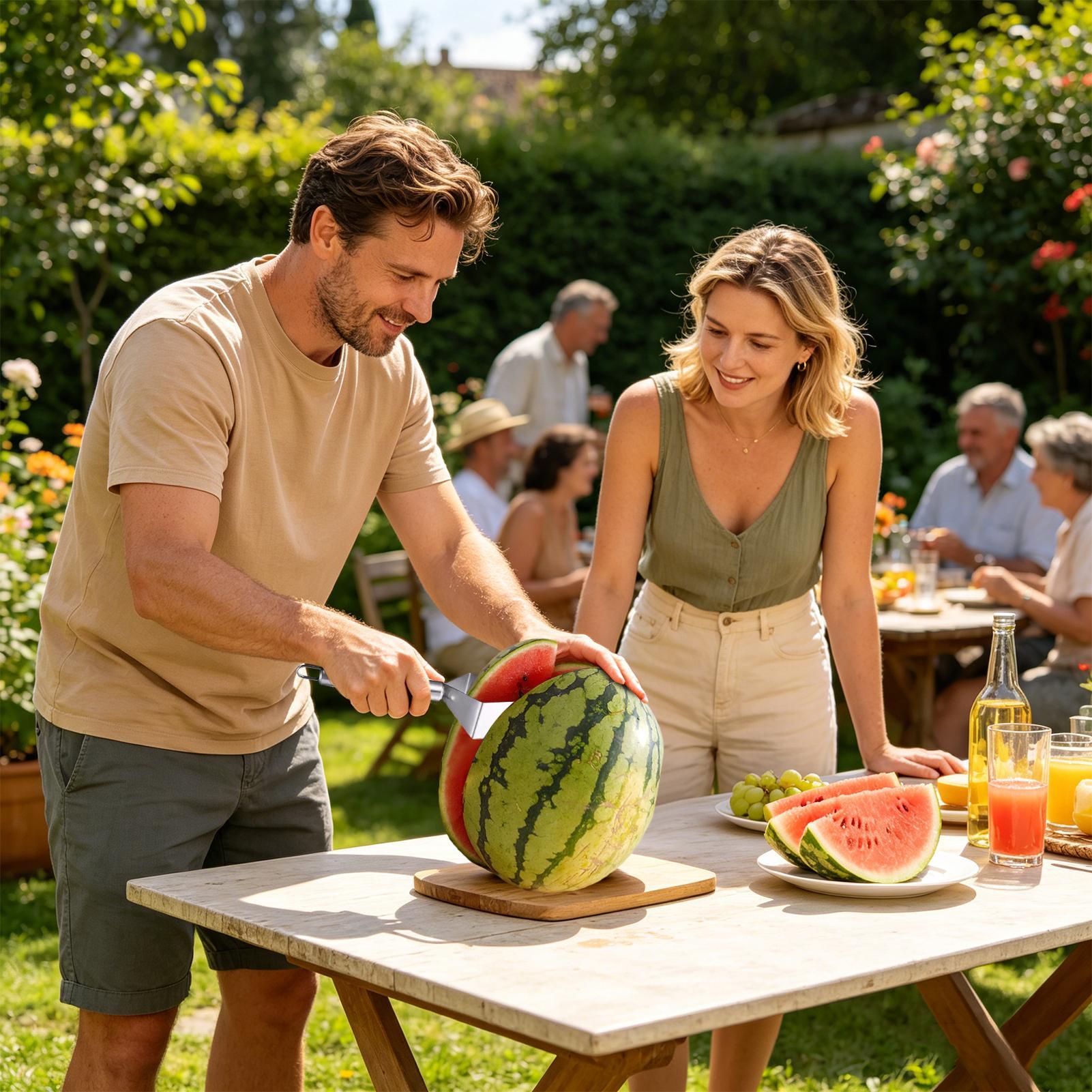 ステンレス製スイカスライサー スイカをピース状にカットする木 - Watermelon Slicer Cutter のレビューと価格