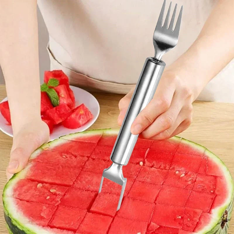 多目的ポータブル 2In1 スイカスライサーフォークスイカス - Watermelon Slicer Cutter のレビューと価格