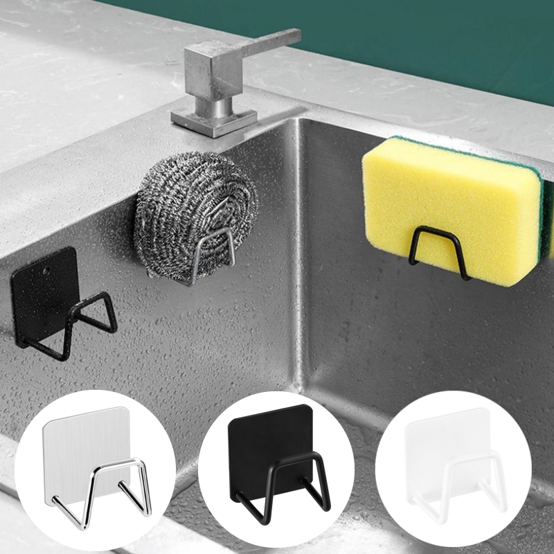 キッチンステンレス鋼シンクスポンジホルダー自己粘着排水乾燥ラ - Kitchen Gadgets Holder のレビューと価格