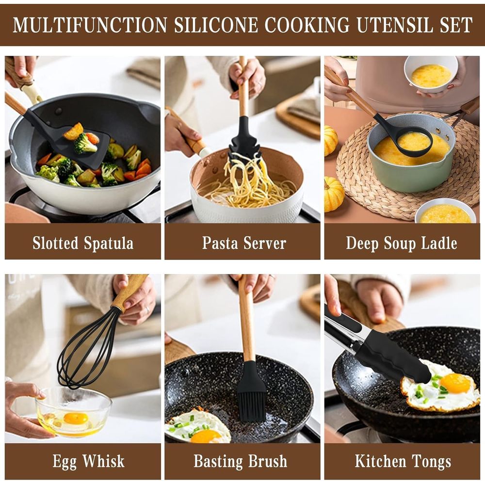 キッチン用品セット - 34個入りシリコン製調理器具セット、 - Kitchen Gadgets Holder のレビューと価格