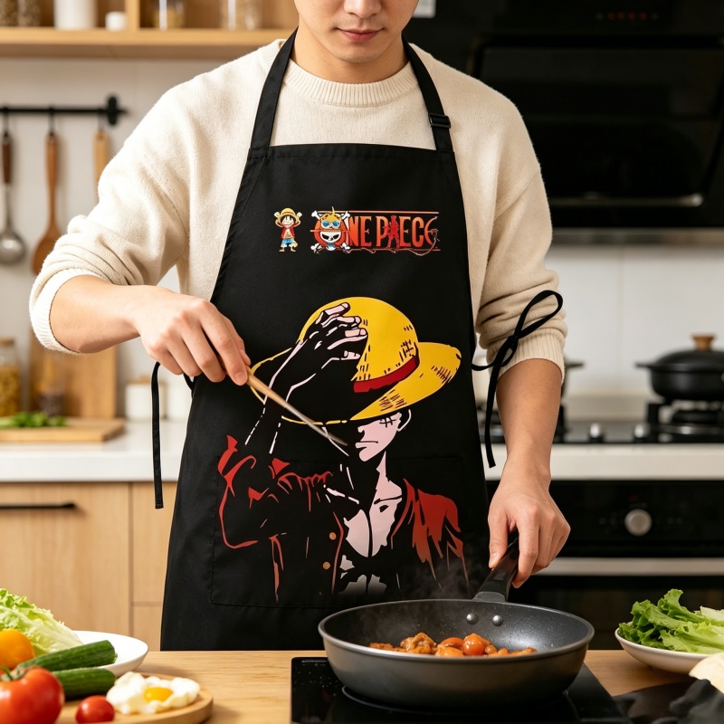 ワンピース ルフィ柄エプロン プリント漫画アニメエプロン キ - Kitchen Gadgets Aliexpress のレビューと価格