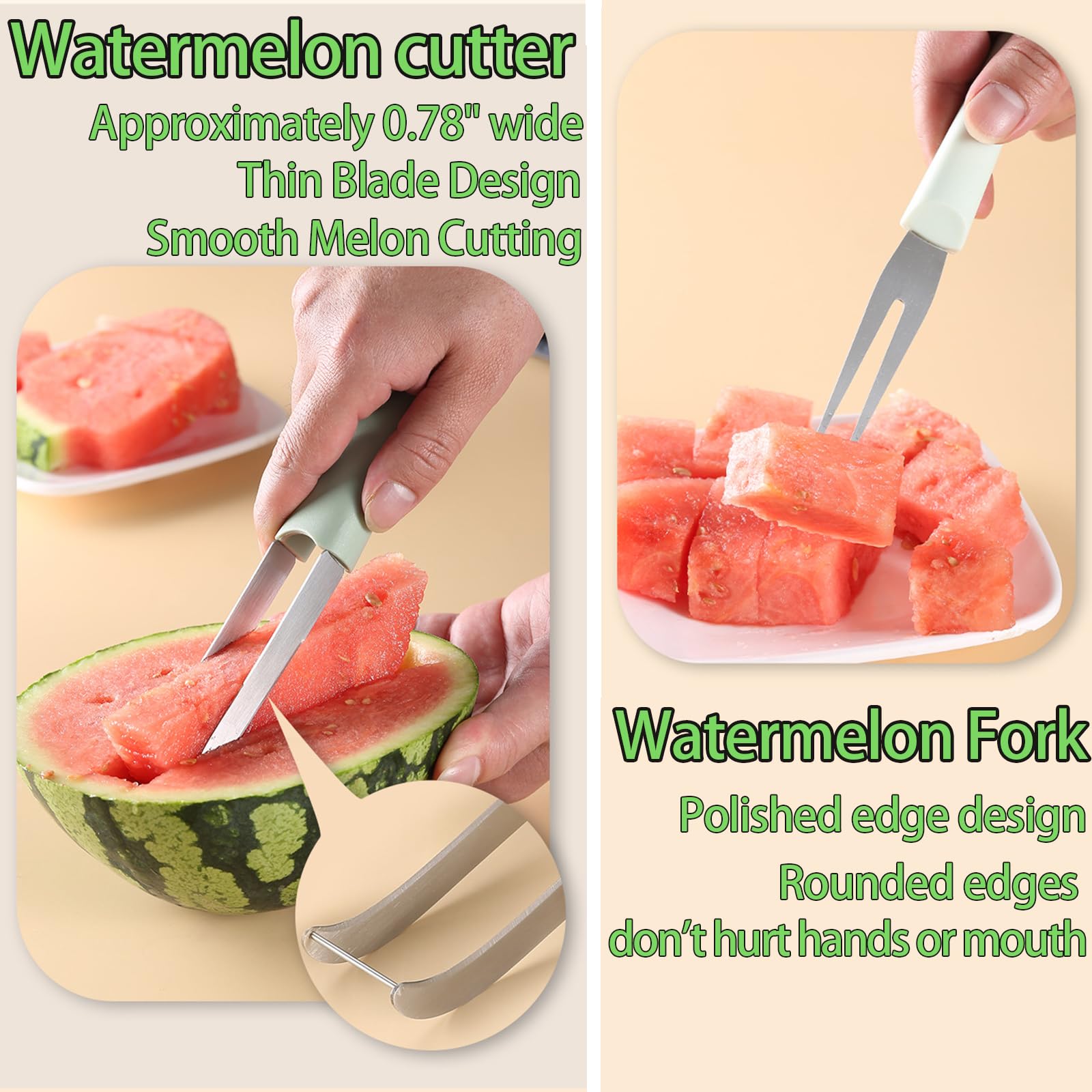 3 in 1 スイカフォークスライサーカッター ステンレス製 - Watermelon Slicer Cutter のレビューと価格
