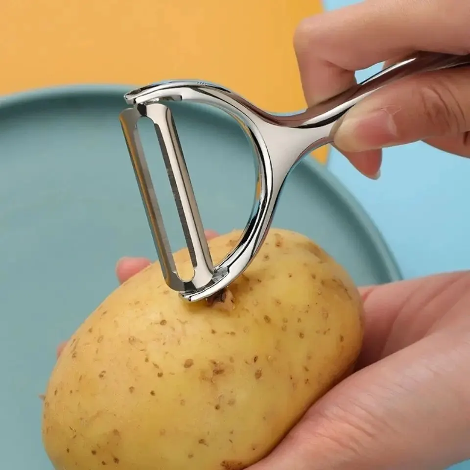1PC ステンレス鋼野菜の皮むき器ジャガイモの皮むき器キッチ - Household Kitchen Gadgets Vegetable Cutter Silk Cutter のレビューと価格