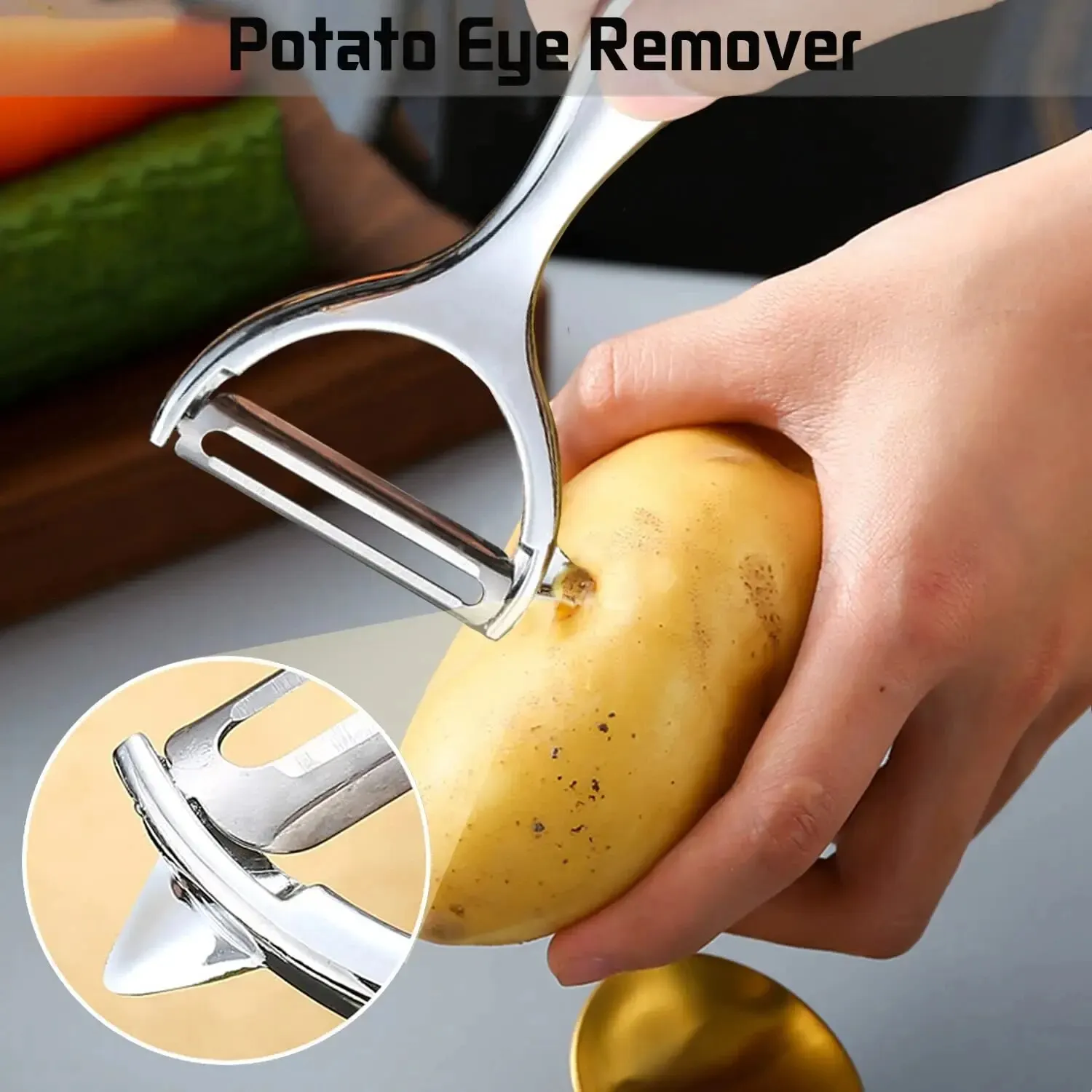 1PC ステンレス鋼野菜の皮むき器ジャガイモの皮むき器キッチ - Household Kitchen Gadgets Vegetable Cutter Silk Cutter のレビューと価格