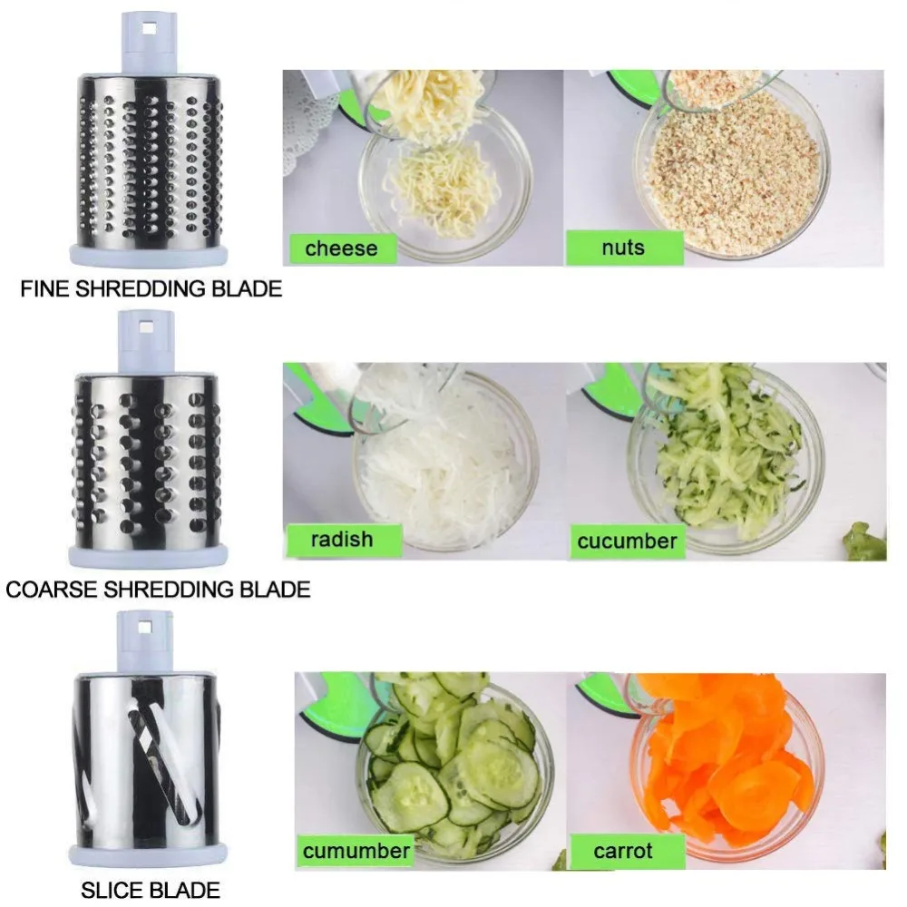 手動ロータリーおろし金チーズと野菜ポテトスライサーマンドリン - Kitchen Gadgets In China のレビューと価格