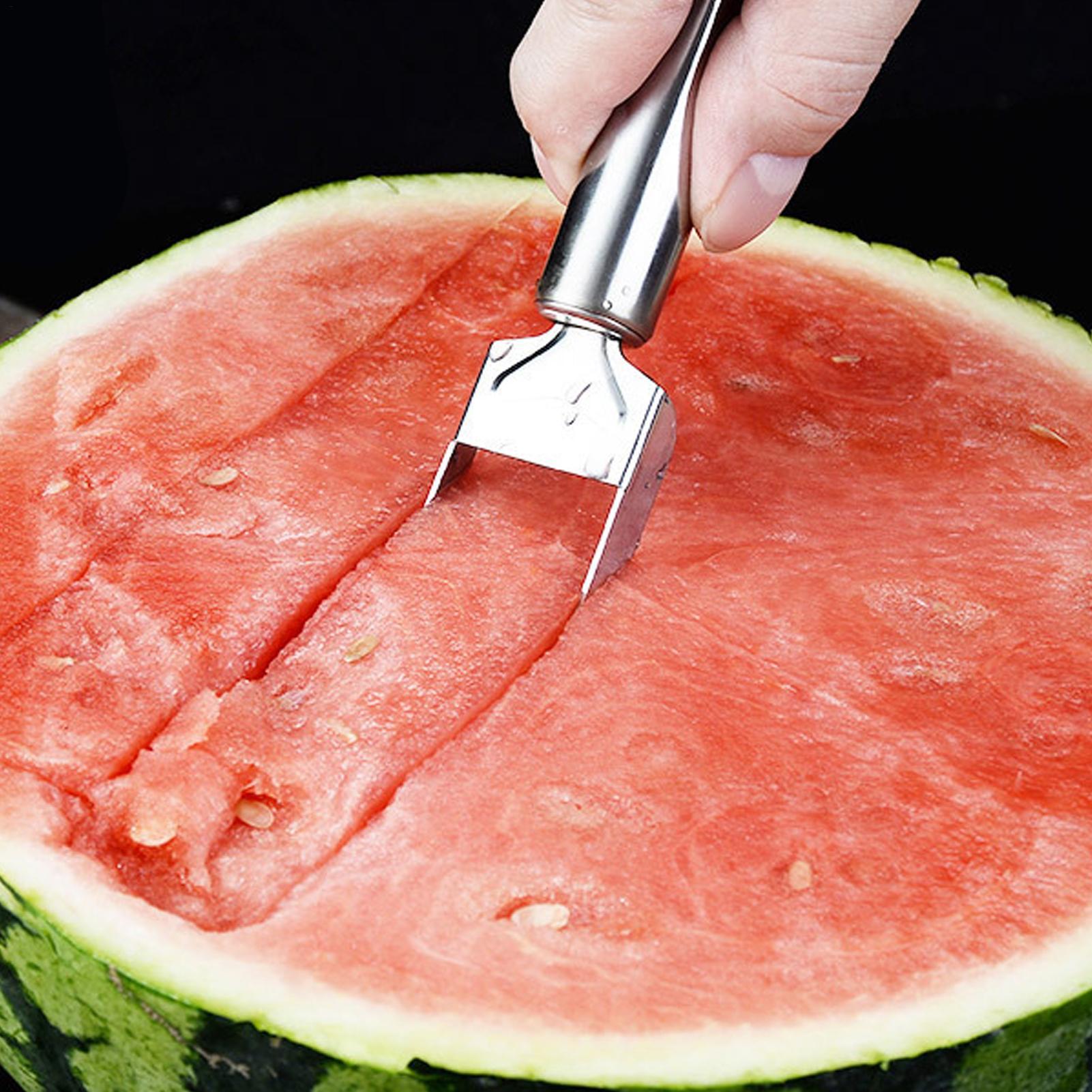 スイカスライサー双頭キッチンフォークステンレス鋼フルーツカッ - Watermelon Slicer Cutter のレビューと価格