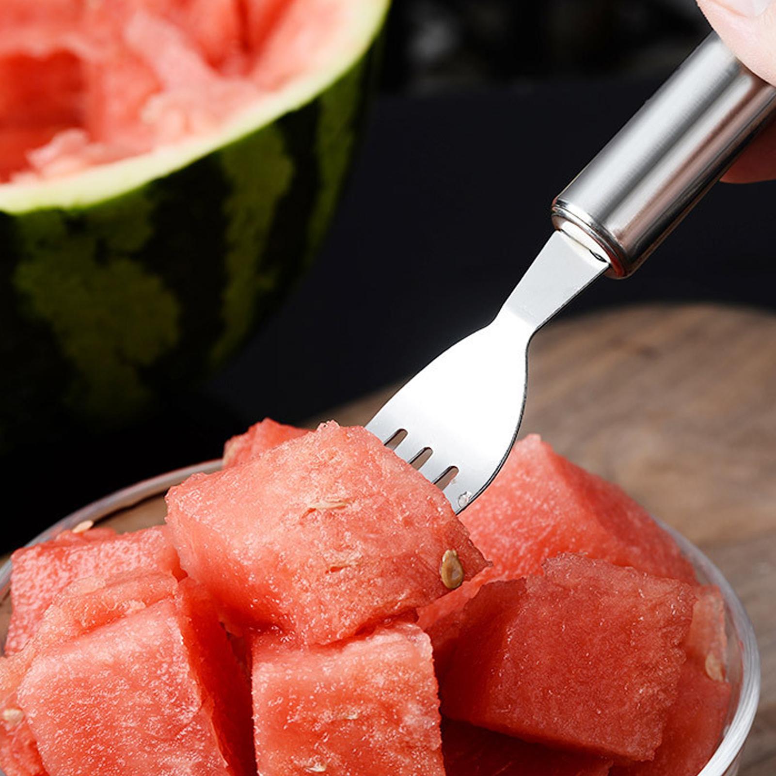 スイカスライサー双頭キッチンフォークステンレス鋼フルーツカッ - Watermelon Slicer Cutter のレビューと価格