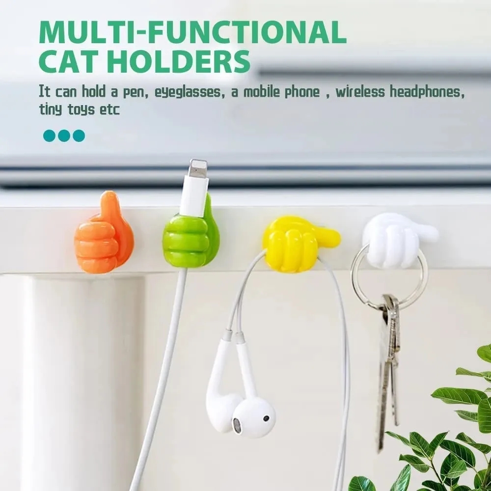 シリコーン親指壁フックケーブル管理ワイヤー USB オーガナ - Kitchen Gadgets Holder のレビューと価格