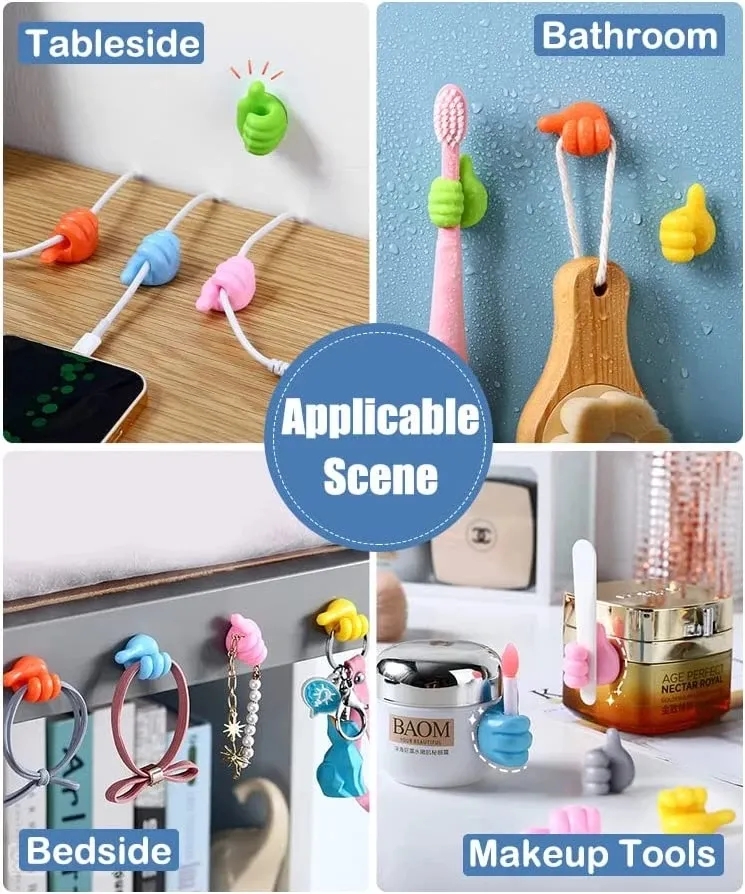 シリコーン親指壁フックケーブル管理ワイヤー USB オーガナ - Kitchen Gadgets Holder のレビューと価格