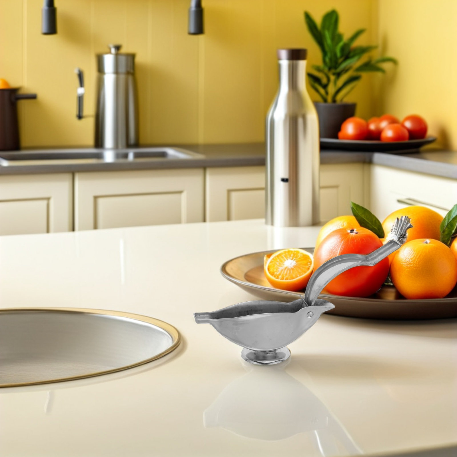 ステンレス製手動式柑橘類ジューサー。厚みのある手動プレス式で - Citrus Lemon Squeezer のレビューと価格