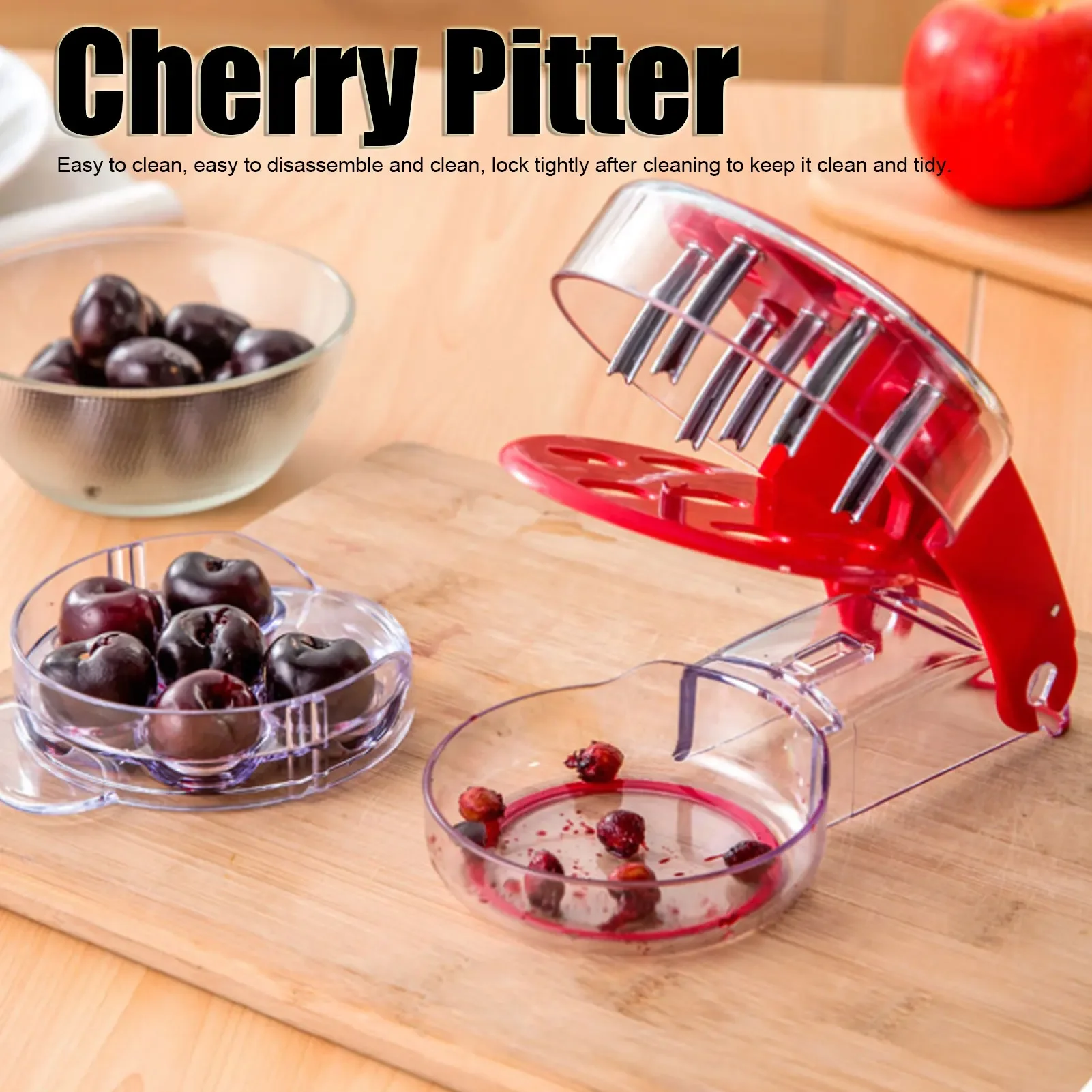 赤いナツメヤシの種取り器新しい家庭用アクセサリープレス式チェ - Kitchen Gadgets In China のレビューと価格