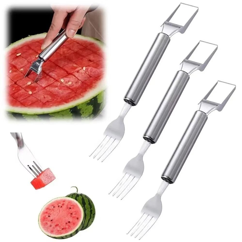 2 in 1スイカカッター シルバー ステンレス鋼 フルーツ - Watermelon Slicer Cutter のレビューと価格
