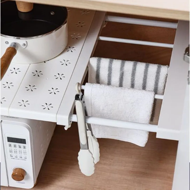 白い拡張可能な仕切りパンチフリー調整可能な衣類クローゼット棚 - Kitchen Gadgets In China のレビューと価格