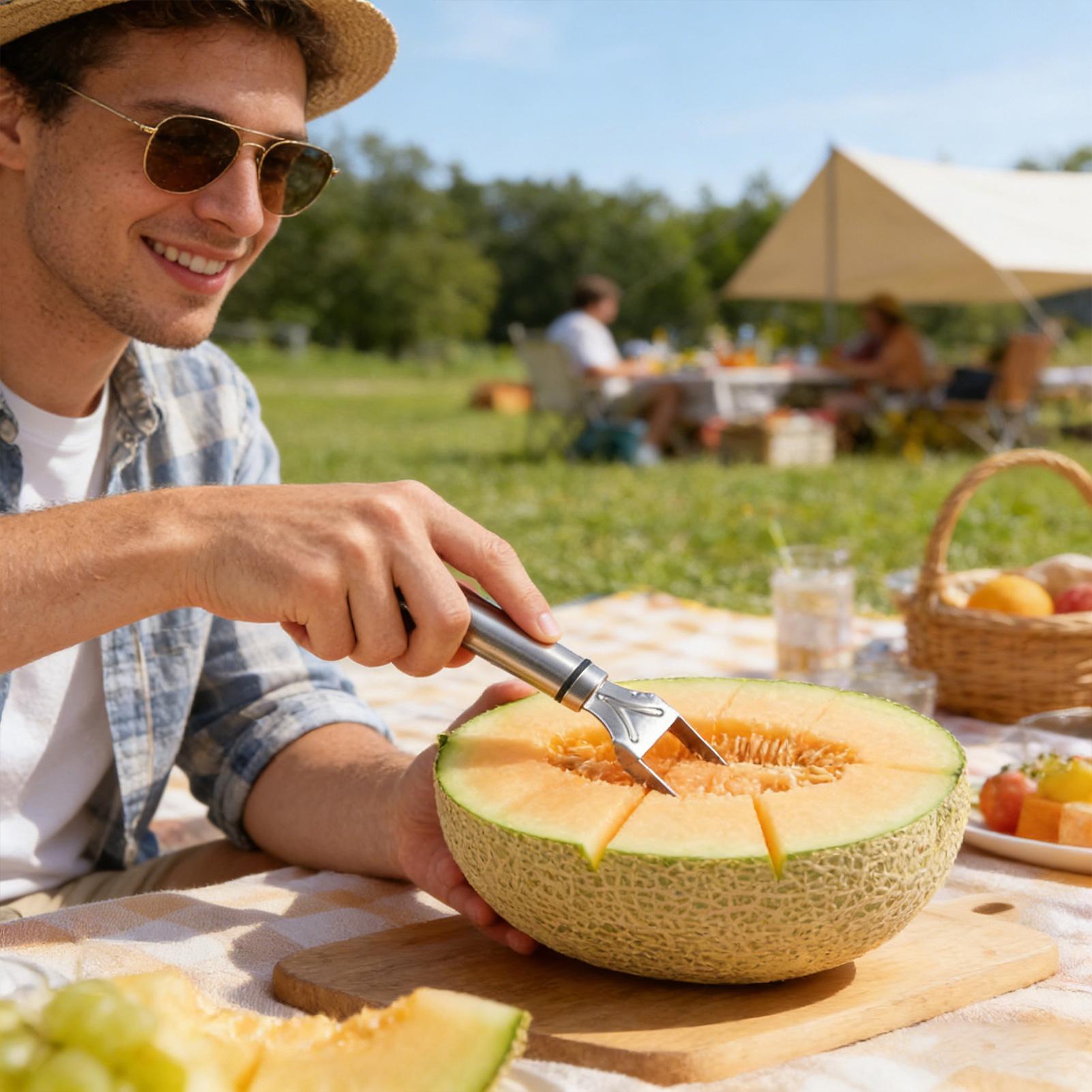 スイカスライサーカッターツール 2-in-1 フォークスライ - Watermelon Slicer Cutter のレビューと価格
