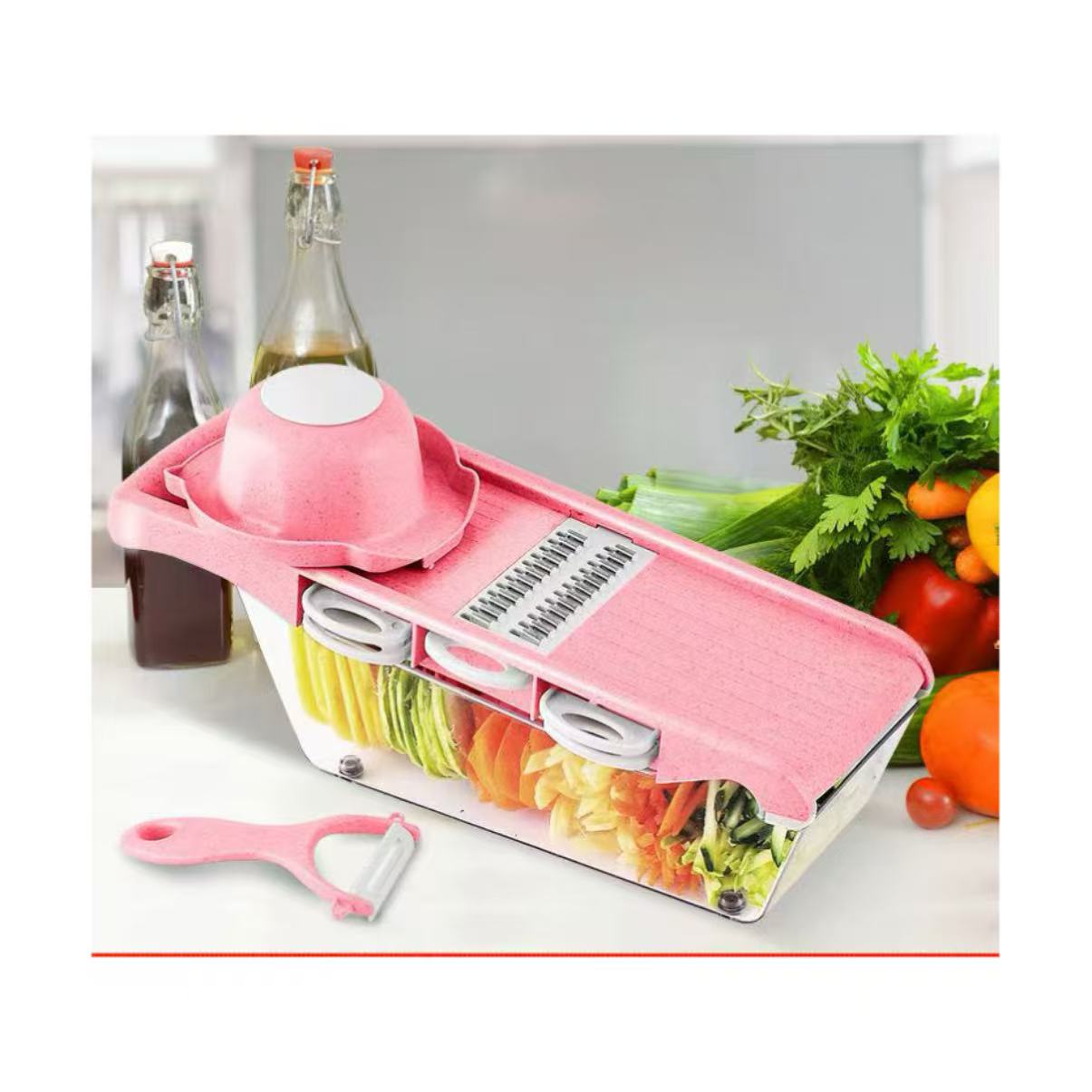 スチールブレード付き野菜カッター、ポテトピーラー、ニンジン、 - Household Kitchen Gadgets Vegetable Cutter Silk Cutter のレビューと価格