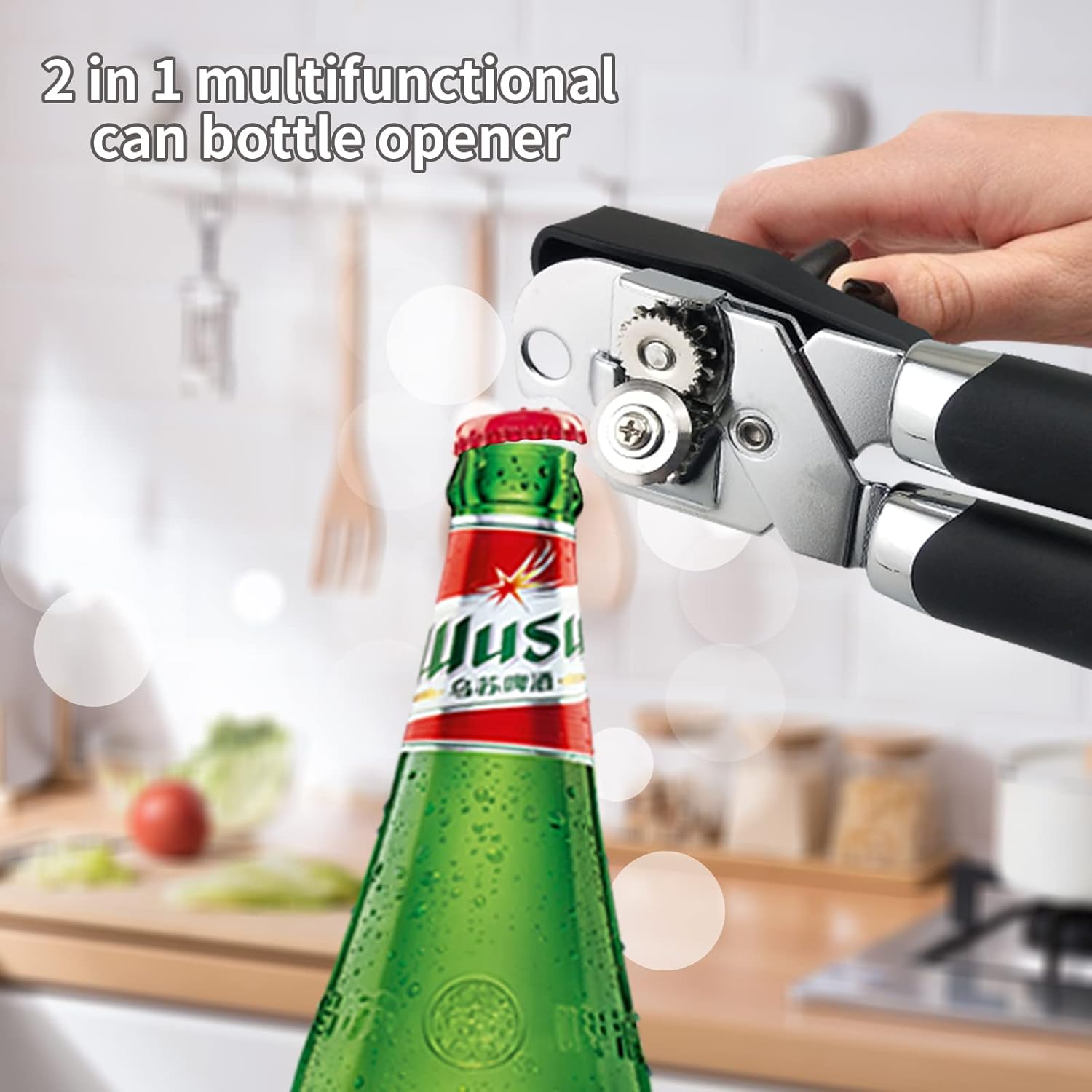手動缶切り器 手持ち式 頑丈で耐久性のあるステンレス鋼製 刃 - Kitchen Gadgets Made In Usa のレビューと価格