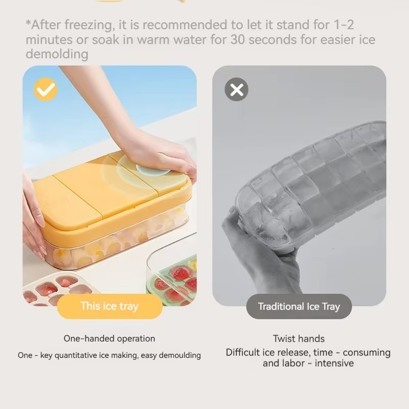 漫画風アイスキューブモールドトレイ プレス式 定量 21/2 - Kitchen Gadgets In China のレビューと価格