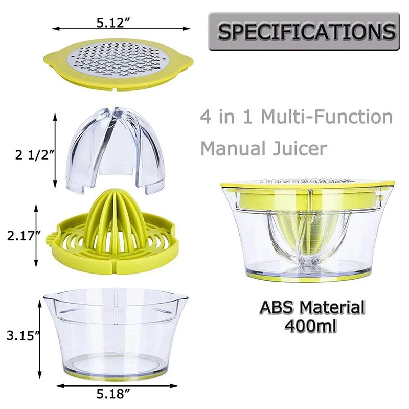 手動式シトラスレモンオレンジジューサー、内蔵計量カップとグレ - Citrus Lemon Squeezer のレビューと価格