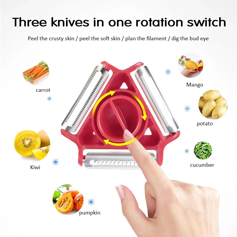 1/3 個 3in1 マジックトリオピーラーセットスライサー - Household Kitchen Gadgets Vegetable Cutter Silk Cutter のレビューと価格